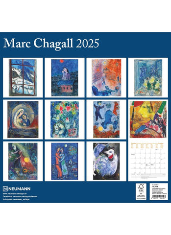 Chagall Wall Calendar 2025 - back