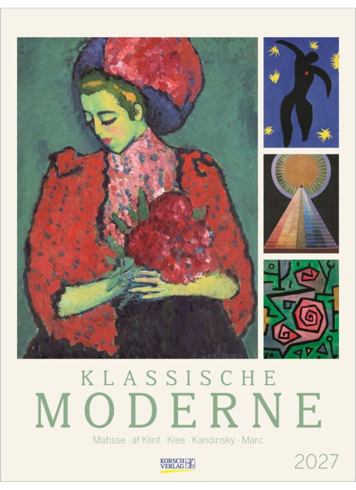 Cover of a book titled 'Klassische Moderne' with artistic illustrations and text.