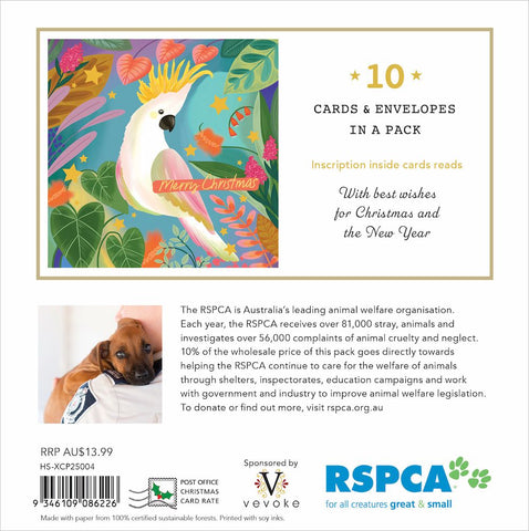 RSPCA Charity Christmas Card Pack - Cockatoo