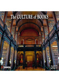 Calendar cover with a grand library interior and 'The Culture of Books' text.