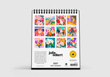 2027 desk calendar by Julia Ockert with colorful designs on a white background