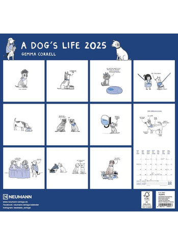 A Dog's Life Wall Calendar 2025 - back