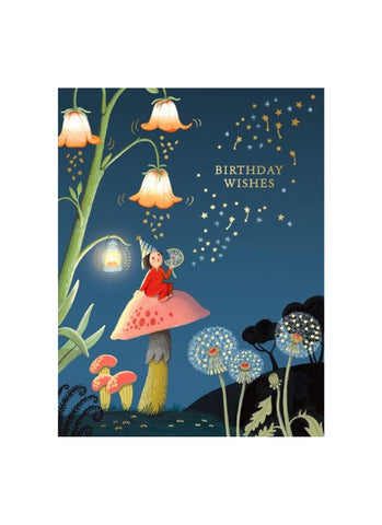 Joo Joo Paper Foil Card - Dandelion Night Birthday