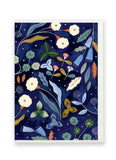 Flora Waycott Dark Blue Garden card