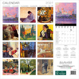 2027 calendar with artistic illustrations on a white background