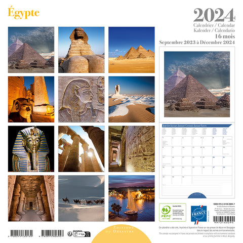 Egypt Wall Calendar 2024 - back