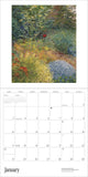 Calendar with a painting of a garden scene on the cover