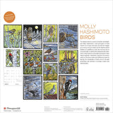 Collage of bird illustrations by Molly Hashimoto on a white background with text and branding.