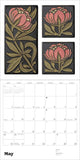 Calendar with floral design on a white background