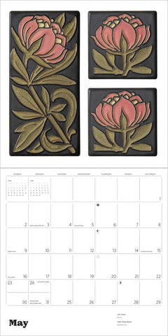 Calendar with floral design on a white background