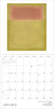 Calendar with abstract art design on a white background