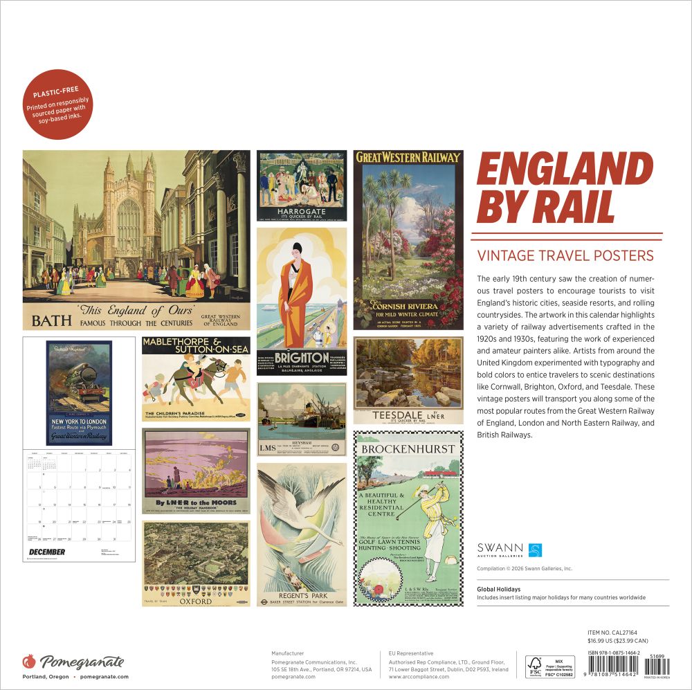Collection of vintage travel posters for England by Rail on a white background