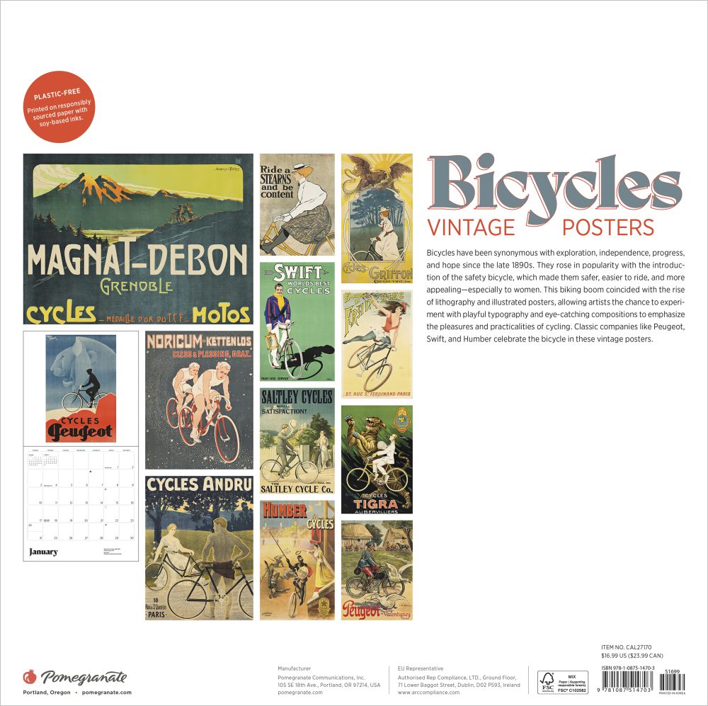 Collection of vintage bicycle posters on a white background