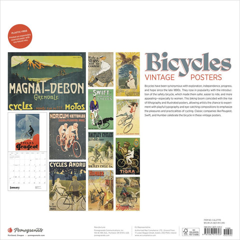 Collection of vintage bicycle posters on a white background