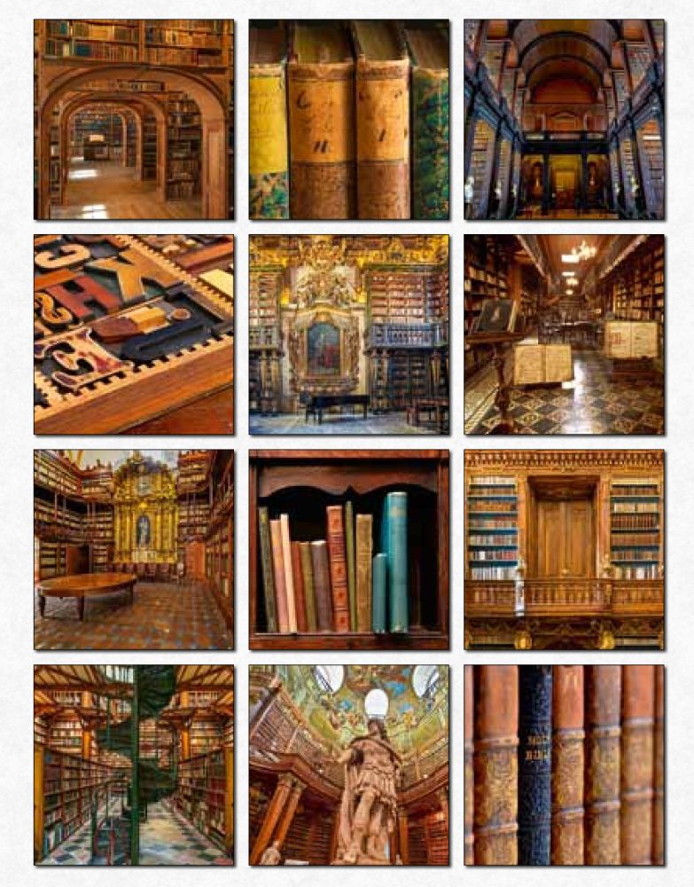 A grid of images for each month in the Culture of Books calendar.