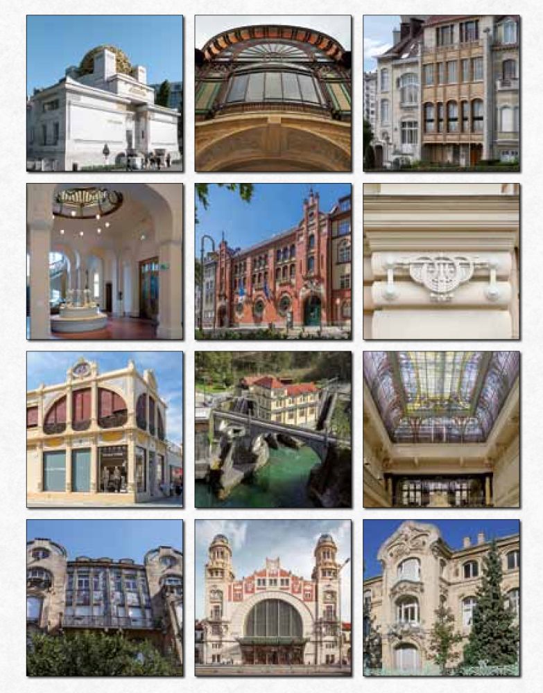 a grid of images for each month of the Art Nouveau calendar