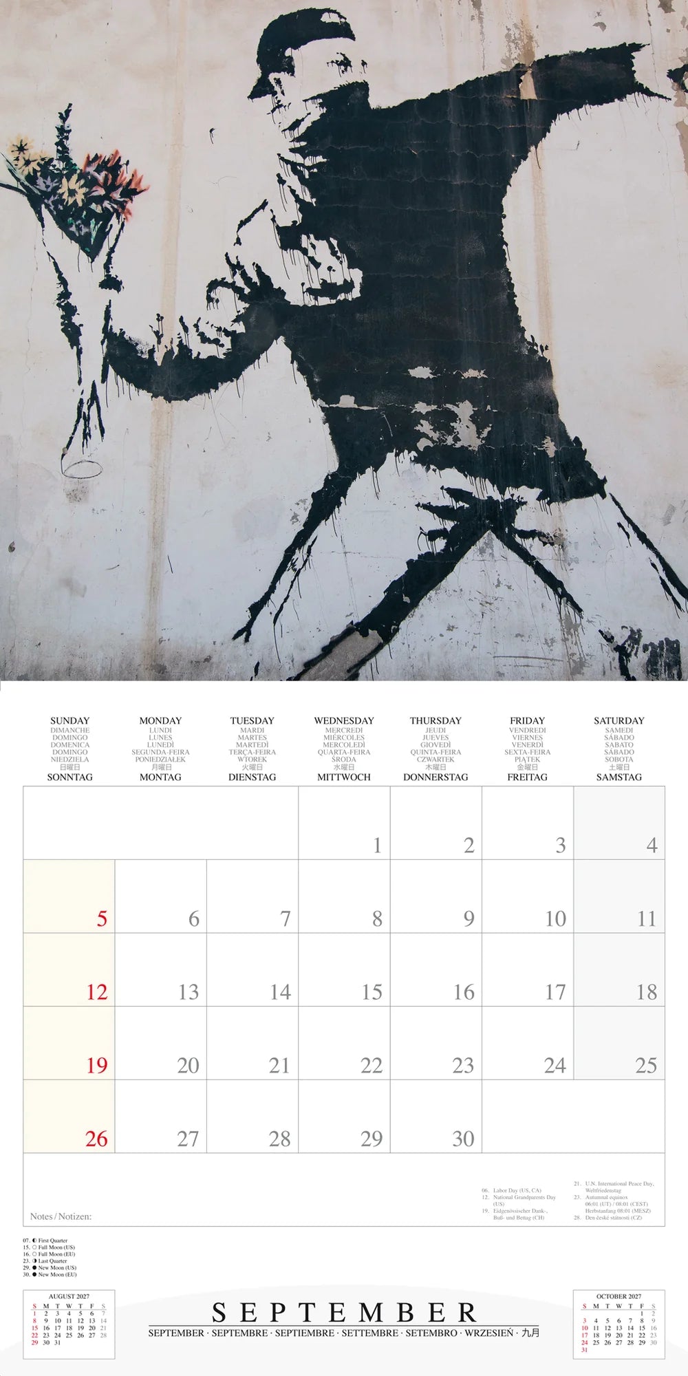 Banksy Street Art Wall Calendar 2027