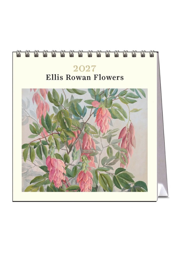 2027 Ellis Rowan Flowers calendar with floral design on a white background
