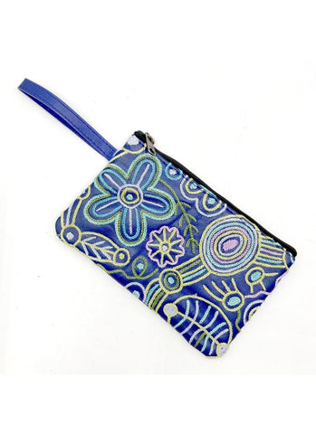 Small Embroidered Leather Cosmetic Bag - Cedric Varcoe