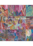 Art book on Emily Kam Kngwarray with squares of colourful Indigenous artwork.