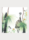 Illustration of birds and plants on a white background
