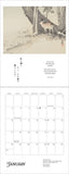 Calendar with Japanese deer illustration and January text