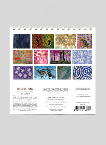 First Nations: Contemporary Indigenous Artists Desk Calendar 2025 - back