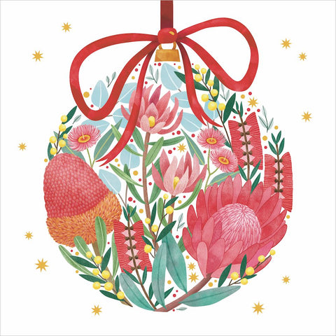 RSPCA Charity Christmas Card Pack - Floral Bauble