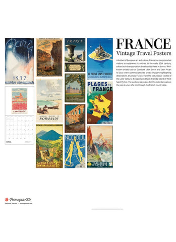 France: Vintage Travel Posters Wall Calendar 2026