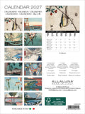 Calendar 2027 with artistic illustrations on a white background