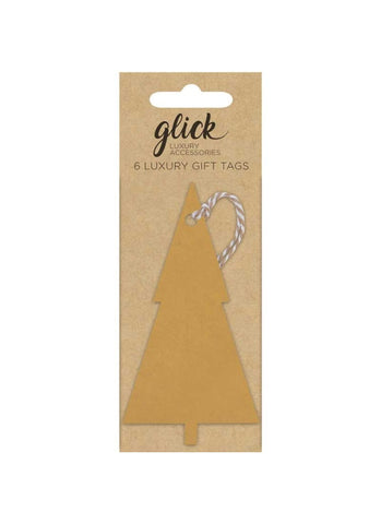 Gold Christmas Tree Gift Tags (Pack of 6)