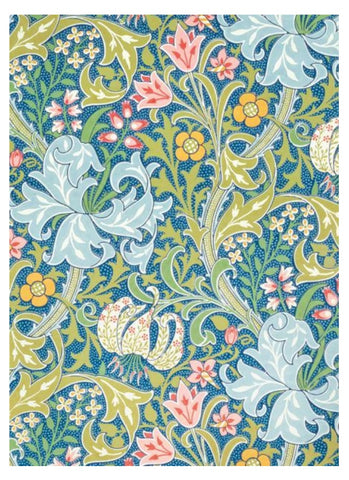 Golden Lily wrapping paper sheets, by J.H. Dearle of the William Morris studio, from the world's most prestigious museum, the V & A of London