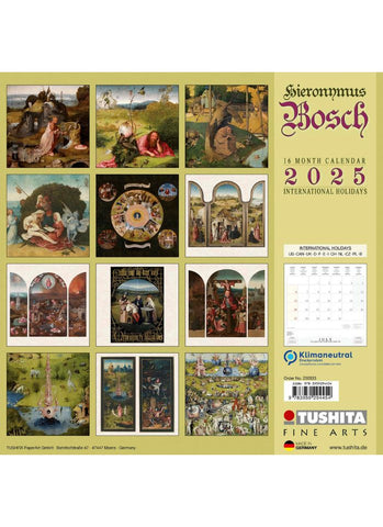 Hieronymus Bosch Wall Calendar 2025 - back