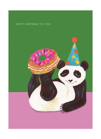 Hutch Cassidy greeting card - Panda and Donut