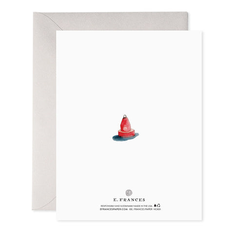 Red traffic cone on a white card with 'E. Frances' branding.