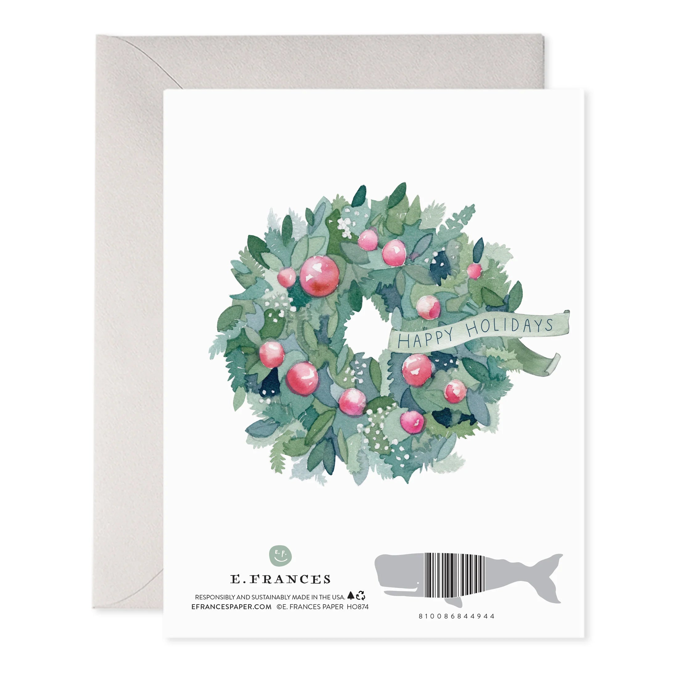 Full wreath in greens and pink