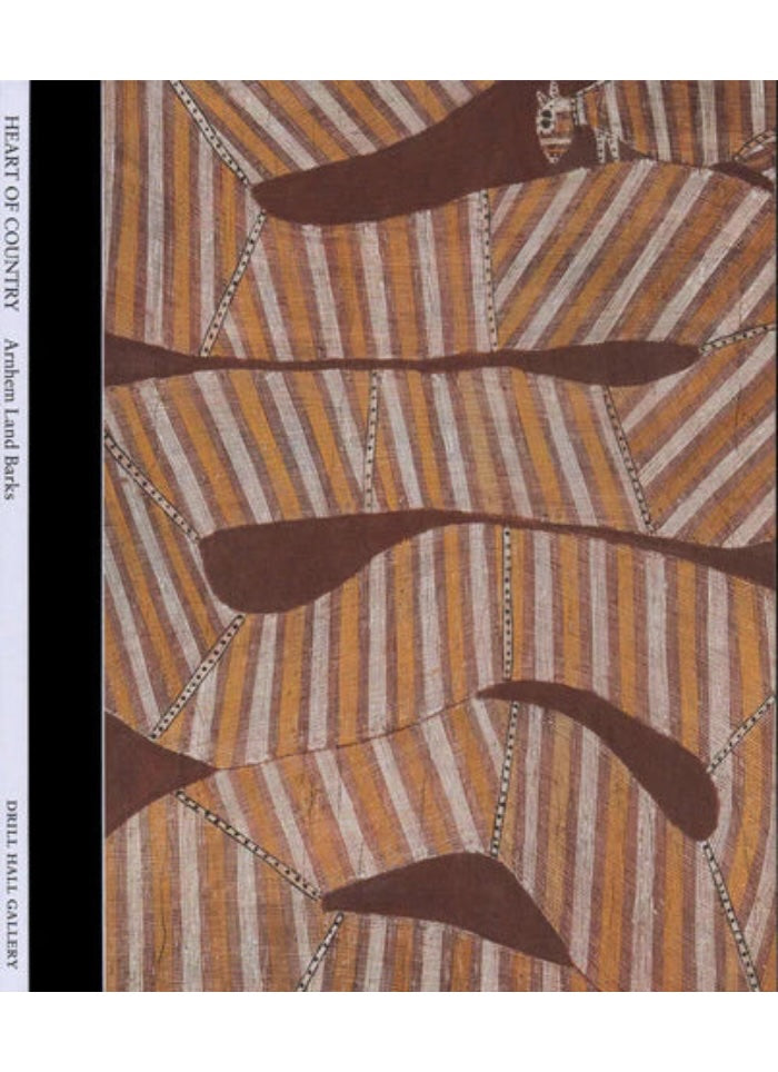 Book cover with abstract pattern and text 'Heart of Country' on a black background
