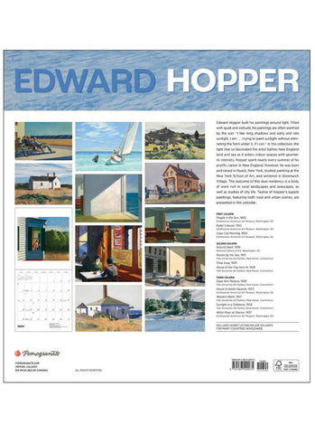 Edward Hopper Wall Calendar 2025 - back