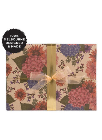 Wrapping Paper Roll - Hydrangea Posy Kraft