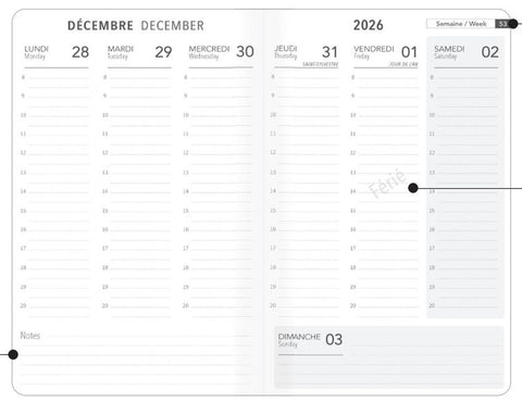 Calendar for December 2026 with a white background