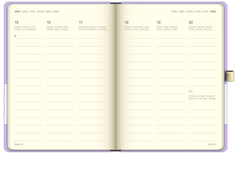Lavender 'Cool' Large Diary 2024 - page layout