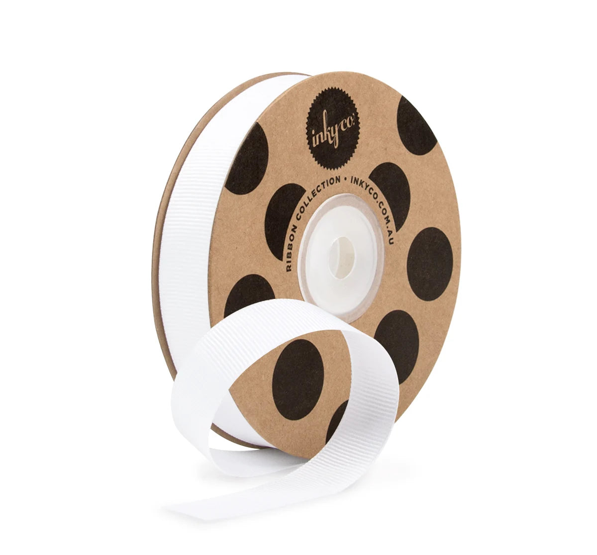 Inky Co Grosgrain 15mm Ribbon - White