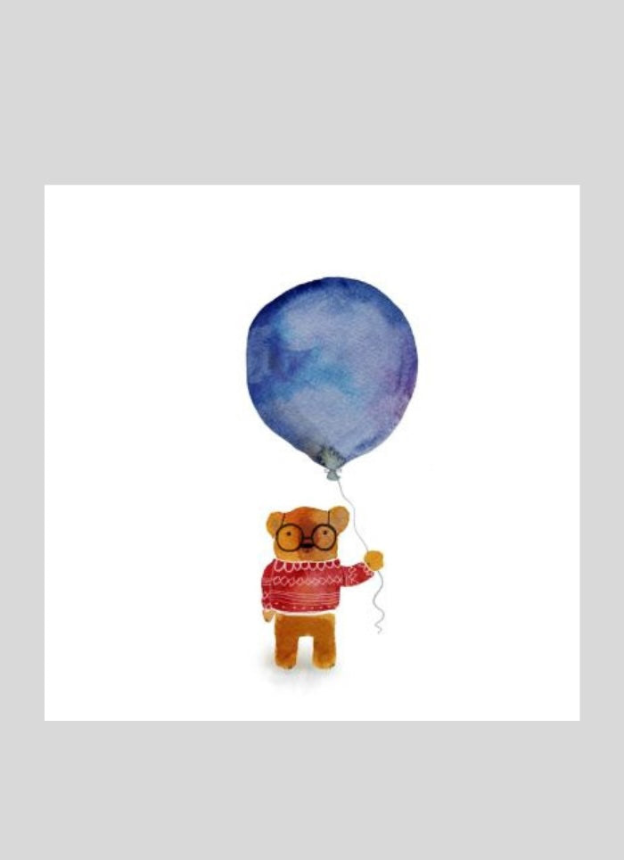 Jess Rackyleft card - Bear and Balloon by JessMess