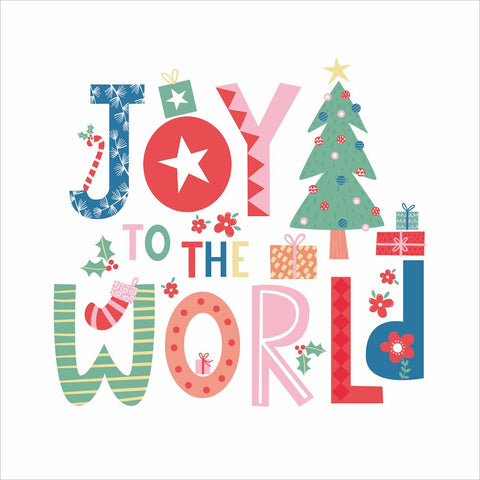 Colorful Christmas-themed text with decorative elements on a white background