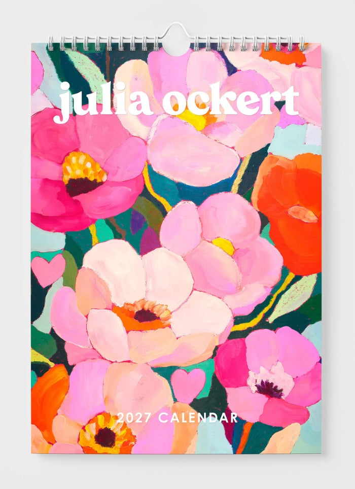 Floral-patterned calendar with 'julia ockert' branding and '2027 Calendar' text.