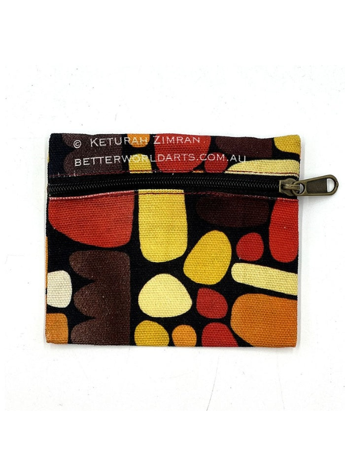 Small canvas pouch with art work by Keturah Zimran.