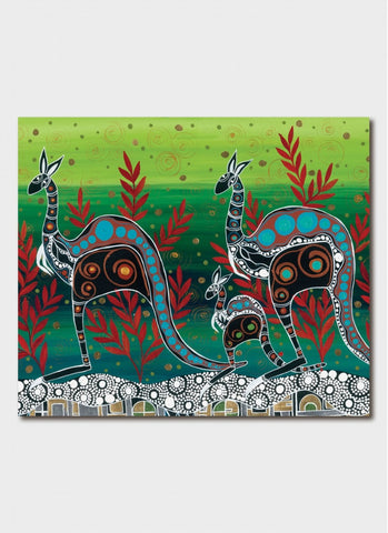 Melanie Hava Art Card - Kangaroo Family