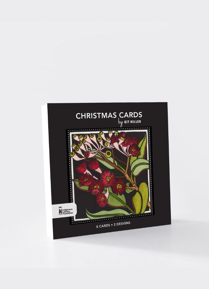 Pack of Christmas cards with floral design on a white background