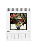 March page of Kit Hiller desk calendar with a vase and colourful flowers.