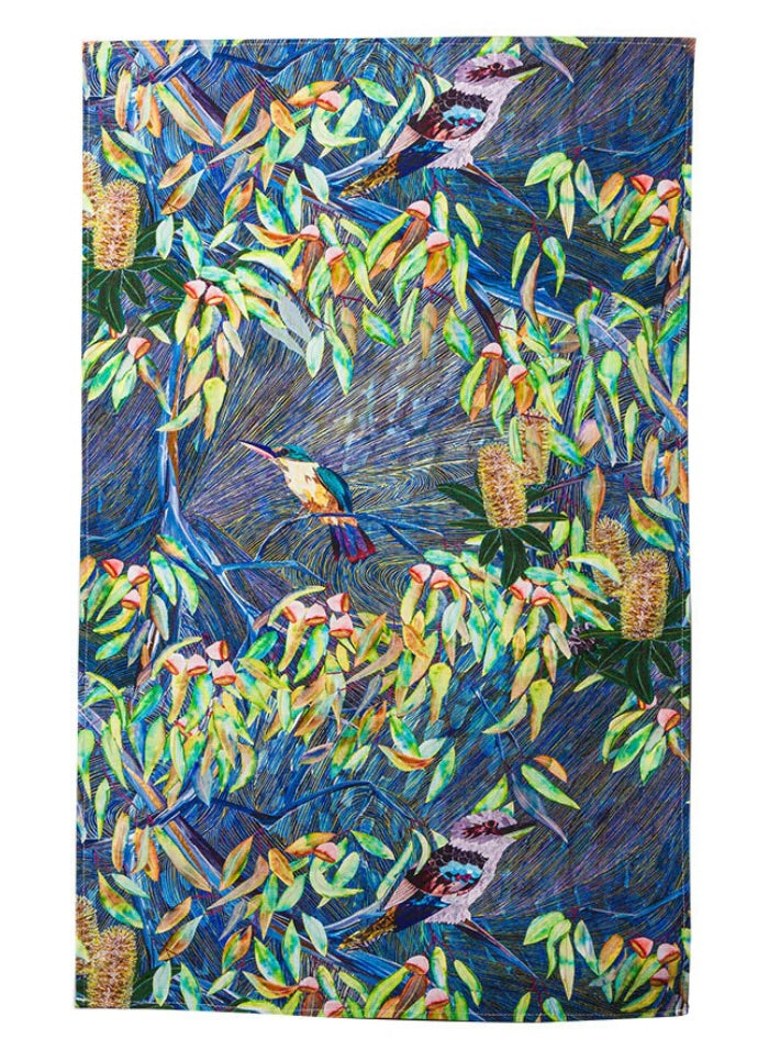 Tea Towel - Kookaburra and Kingfisher